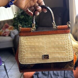 Dolce & Gabbana miss Sicily handbag snake skin & crocodile